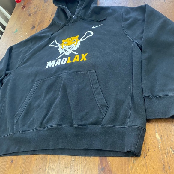 Nike Black Madlax Tiger Lacrosse Hoodie Sweatshirt Pullover Mens XL‎ - Picture 3 of 8